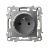 Gniazdka elektryczne - Ospel Gniazdo pojedyncze z/u SZAFIR - szary mat - miniaturka - grafika 1