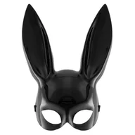 Balony i akcesoria - Maska na twarz halloween królik czarna z uszami - miniaturka - grafika 1