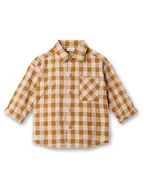 Kaftaniki dla niemowląt - Sanetta Kidswear Koszula w kolorze musztardowo-kremowym - miniaturka - grafika 1