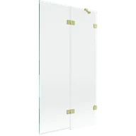 Parawany nawannowe - Mexen Lunar parawan nawannowy 2-skrzydłowy prawy 100 x 150 cm, transparent, złoty szczotkowany - 897-100-100-55-00-P - miniaturka - grafika 1