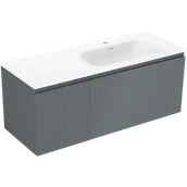 Szafki łazienkowe - Mexen Rivel szafka łazienkowa 120 cm z umywalką Vela prawą, 1S, 1D, ryflowana, grafit/biała mat - 91A23-12047-3-BBFF66-W23P01 - miniaturka - grafika 1