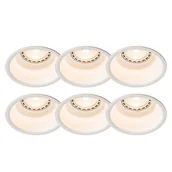 Oprawy, klosze i abażury - QAZQA Zestaw 6 białych okrągłych plamek wpuszczanych - Dept - miniaturka - grafika 1