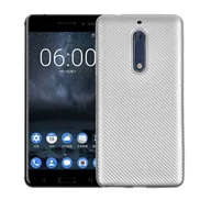 Etui i futerały do telefonów - NoName Etui Carbon Fiber Nokia 5 srebrny silver - miniaturka - grafika 1