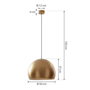 Lampa wisząca LED Lucande Lythara, złota, Ø 50 cm, aluminium - Lampy sufitowe - miniaturka - grafika 2