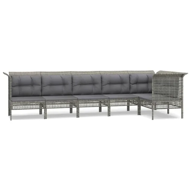 Ogrodowy zestaw wypoczynkowy rattan PE, szary, 65x65x75cm