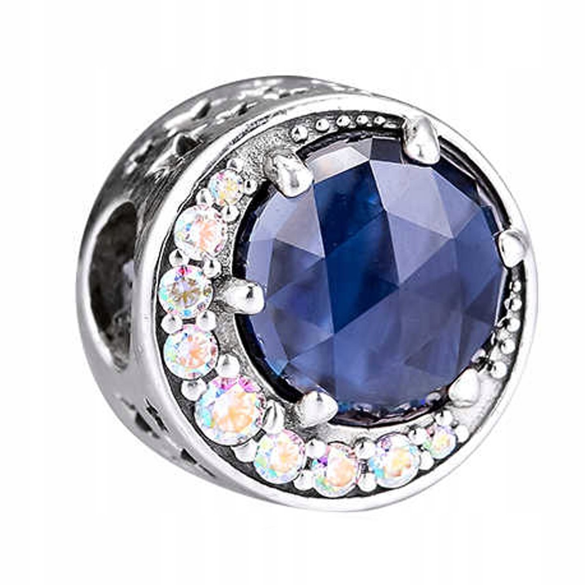 Charms Srebrny Niebieski z Księżycem Noc Blue Moon Księżyc SREBRO 925