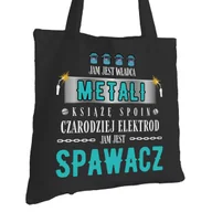 Torby i wózki na zakupy - Torba Bawełniana dla Spawacza Czarna Na Prezent ekologiczna Trwały Nadruk - miniaturka - grafika 1