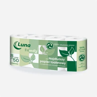 Papier toaletowy EKO NAJDŁUŻSZY 8 rolek Luna celuloza recykling 50 metrów luna - Papier toaletowy - miniaturka - grafika 1