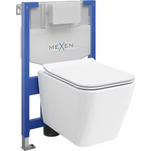 Mexen zestaw podtynkowy WC stelaż Fenix XS-F z miską WC Cube i deską wolnoopdającą, biały - Stelaże i zestawy podtynkowe do WC - miniaturka - grafika 1