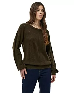 Swetry damskie - Peppercorn Damski sweter z długim rękawem, ciemnobrązowy melanż, XXL - grafika 1