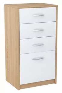Komoda Szafka 45Cm 4S Biały-Sonoma 4 Szuflady - Komody - miniaturka - grafika 1