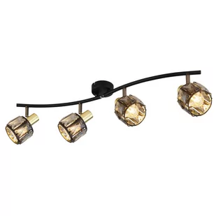 Globo Indiana 54357-4B plafon lampa sufitowa spot 4x40W E14 czarny/złoty - Lampy sufitowe - miniaturka - grafika 1