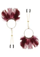 Akcesoria BDSM - Taboom Taboom Tweezers With Feathers Gold - miniaturka - grafika 1