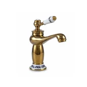 Baterie umywalkowe - BATERIA UMYWALKOWA PALOMA STOJĄCA NISKA S-1107 RETRO ZŁOTA - miniaturka - grafika 1