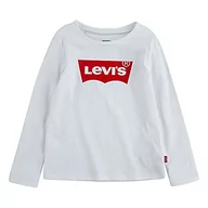 Koszulki dla dziewczynek - Levi's Kids Koszulka dziewczęca LVG L/S BATWING TEE, biały, 3 Lata - miniaturka - grafika 1