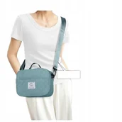 Kosmetyczki, organizery i kuferki - Flo Less Kosmetyczka Damska Zielona Mała Długi Pasek Pikowana - miniaturka - grafika 1