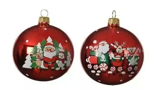 Bombka Choinkowa Czerwona Ozdobna 8 Cm - Bombki - miniaturka - grafika 1