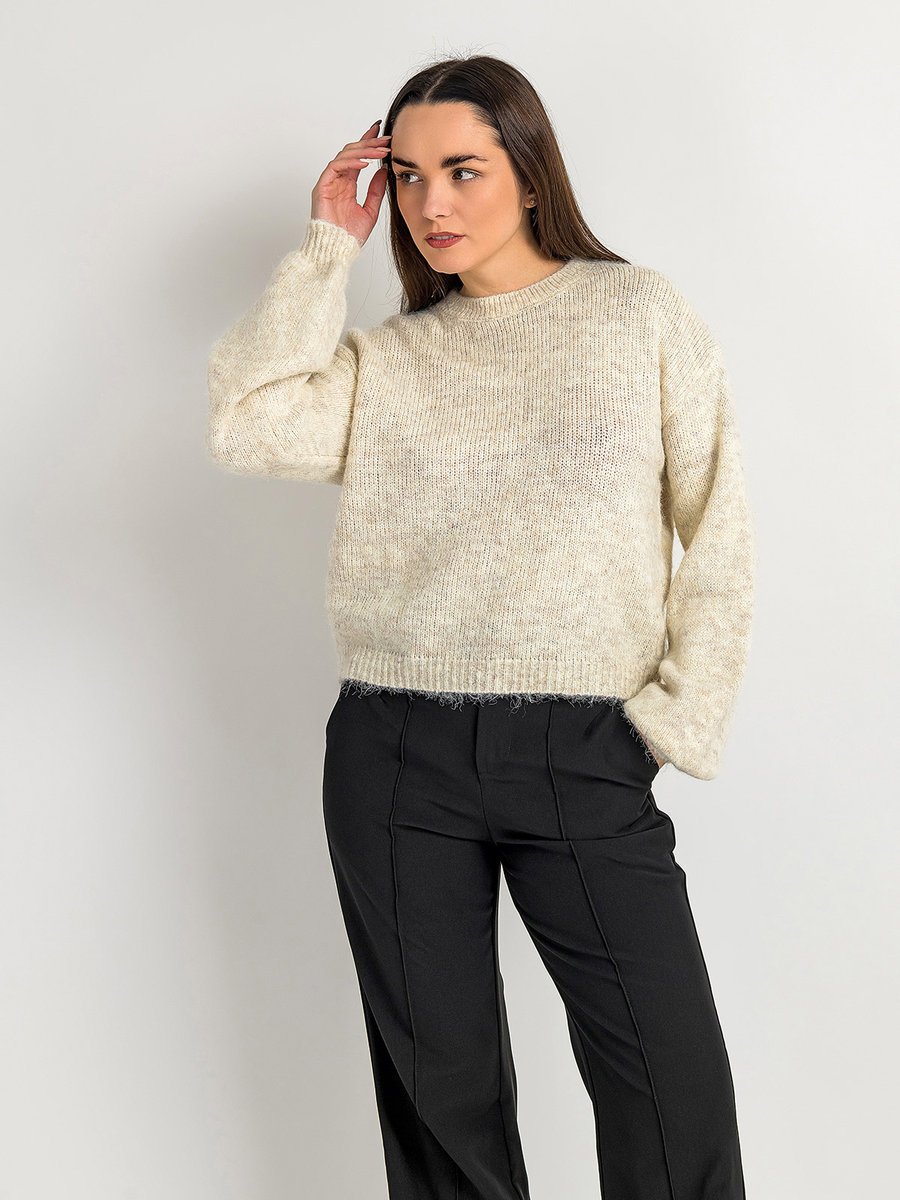 Stylowy sweter M jasny beż