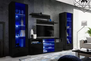 Zestaw Mebli Simplicity Meblościanka Wiele Kolorów POLSKI PRODUKT LED RGB - Meble do sypialni - miniaturka - grafika 1