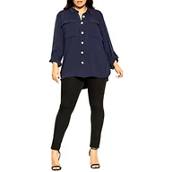 Sukienki - CITY CHIC Damska sukienka koszulowa plus size, granatowy, 46-Plus - miniaturka - grafika 1