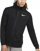 Bluzy męskie - Bluza męska Nike DRI-FIT CJ4317-010 CZARNA Z KAPTUREM ROZPINANA L - miniaturka - grafika 1