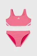 Stroje kąpielowe dla dziewczynek - adidas Performance dwuczęściowy strój kąpielowy dziecięcy kolor różowy - miniaturka - grafika 1