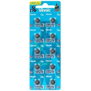 Vinnic Bateria LR41, L736F, AG3, 1,5V 10 sztuk BAL-17306 - Baterie i akcesoria - miniaturka - grafika 1
