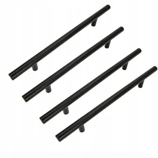 4 x Uchwyt meblowy Reling 160 mm czarny Metalowy uchwyt do szafek szuflady - Meble modułowe i akcesoria - miniaturka - grafika 1