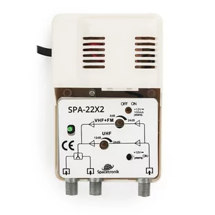 wzmacniacz TV Spacetronik SPA-22X2 FM/VHF UHF 12V - Akcesoria TV-SAT - miniaturka - grafika 1