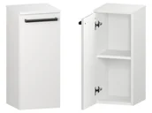 Szafki łazienkowe - Słupek Łazienkowy ATH 30 cm DD Lewy - Biały Mat - Uchwyty Czarne Matowe - miniaturka - grafika 1