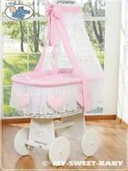 Łóżeczka i kojce - My Sweet Baby Kosz Mojżesza z baldachimem- Amelie różowy - miniaturka - grafika 1