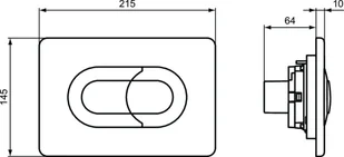Ideal Standard ProSys Solea Przycisk WC chrom mat R0133JG - Przyciski spłukujące - miniaturka - grafika 1