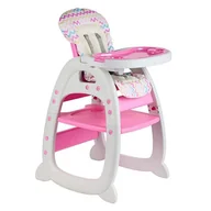 Krzesełka do karmienia - Krzesełko do karmienia zestaw 3w1 biało-różowe - miniaturka - grafika 1