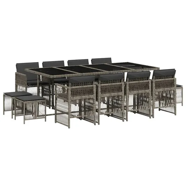 Zestaw Mebli Ogrodowych Rattan PE, Stół 220x106x73 cm, Krzesła 50,5x54x7