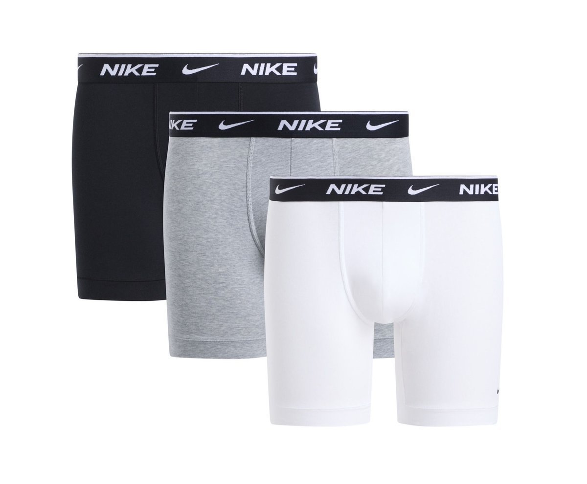 NIKE BOKSERKI MĘSKIE BOXER BRIEF 3P CZARNE/SZARE/BIAŁE r.M