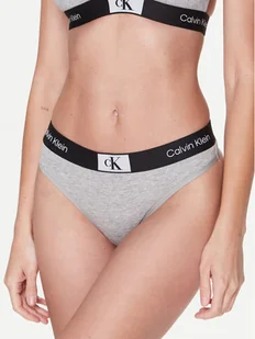 Calvin Klein Underwear Stringi 000QF7221E Szary - Majtki damskie - miniaturka - grafika 1