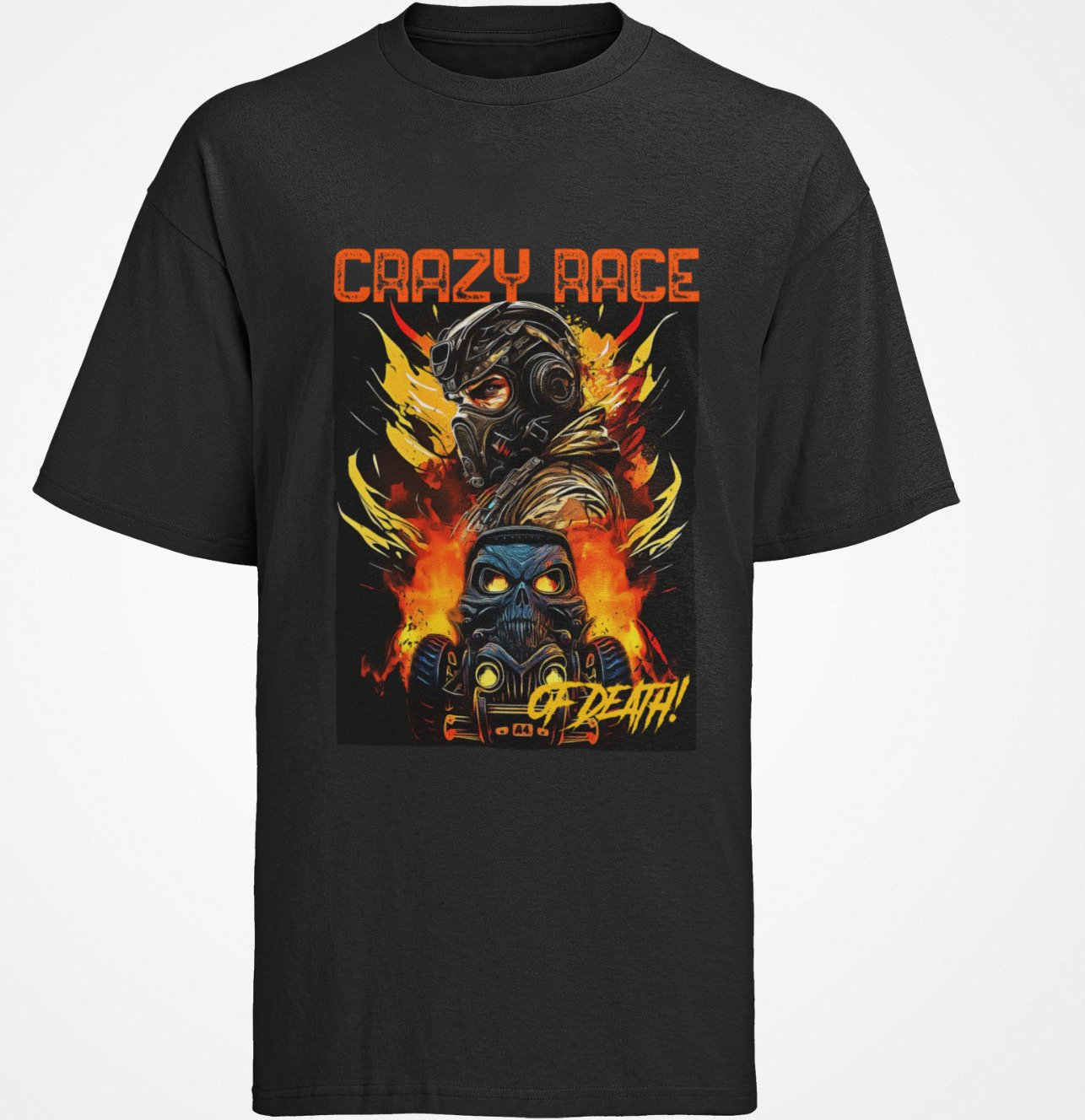 T-shirt męski z bawełny organicznej z napisem: Crazy Race of Death