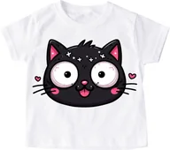 Koszulki dla dziewczynek - koszulka z kotem dla dziecka wzór kotEK151 - miniaturka - grafika 1