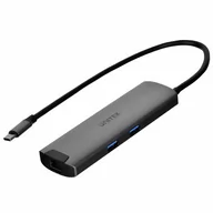 Huby USB - Unitek, Aktywny Hub USB-C 5BGPS, HDMI RJ-45 PD 100W, czarny - miniaturka - grafika 1