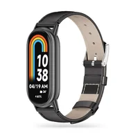Akcesoria do smartwatchy - Pasek Leatherfit do Xiaomi Mi Band 8 / 8 NFC Black - miniaturka - grafika 1