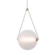 Lampy sufitowe - Sypialniana lampa zwieszana Rastia PND-34361-L-HBR-OPAL Italux LED 12W 3000K złota biała - miniaturka - grafika 1