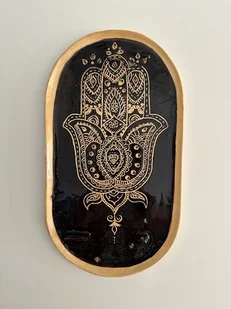 Duży talerz owalny, patera w Hamsa, palo santo, kadziedełko - Kadzidła i dodatki - miniaturka - grafika 1
