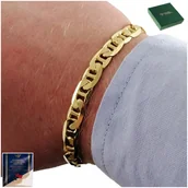 Bransolety męskie - Złota Bransoletka Męska Gruba Szeroka Splot Gucci 7,5 Mm 925/585 Złocona - miniaturka - grafika 1