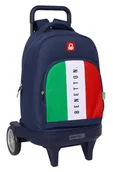 Plecaki - Safta BENETTON FLAG - Duży plecak na kółkach, Compact Evolution, zdejmowany, idealny dla dzieci w różnym wieku, wygodny i wszechstronny, jakość i wytrzymałość, 33 x 22 x 45 cm, Granatowy, M, Casual - miniaturka - grafika 1