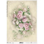 Decoupage - Papier ryżowy ITD A4 R1165 peonie - miniaturka - grafika 1