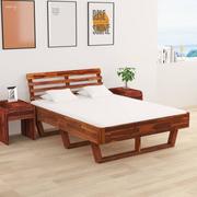 Łóżka - vidaXL Rama łóżka, lite drewno akacjowe, 140 x 200 cm - miniaturka - grafika 1
