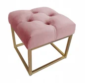 Ławki do przedpokoju - Pufa Chesterfield Loft ławka postawa złota MG58 - miniaturka - grafika 1