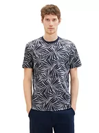 Koszulki męskie - TOM TAILOR Męski t-shirt 1036435, wzór 32136, granatowy, w paski, L, 32136 – wzór w paski w paski, L - miniaturka - grafika 1