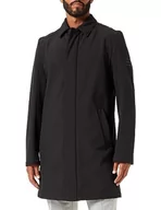 Płaszcze męskie - HUGO Marec2311 Slim-Fit płaszcz samochodowy męski z wodoodpornym wykończeniem, czarny (Black1), 44 - miniaturka - grafika 1