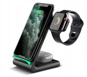 Ładowarki do telefonów - Stacja ładująca ładowarka bezprzewodowa 3w1 do iphone apple watch airpod - miniaturka - grafika 1